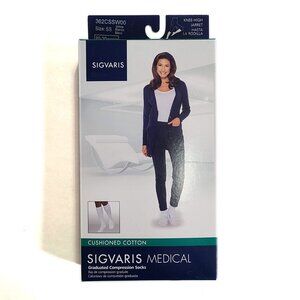 Sigvaris Women SS Cushioned Cotton Knee High Compression Socks 20-30mmHg NEW